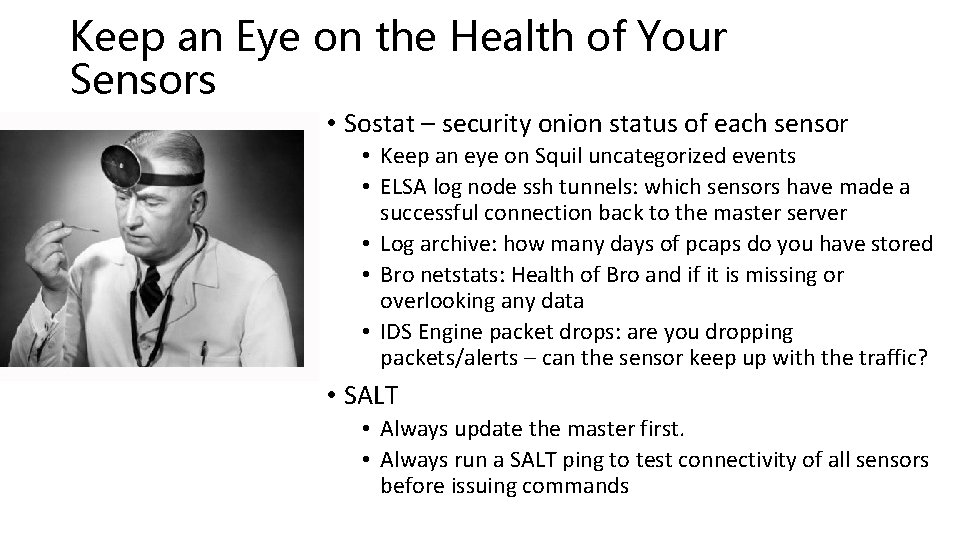 Keep an Eye on the Health of Your Sensors • Sostat – security onion