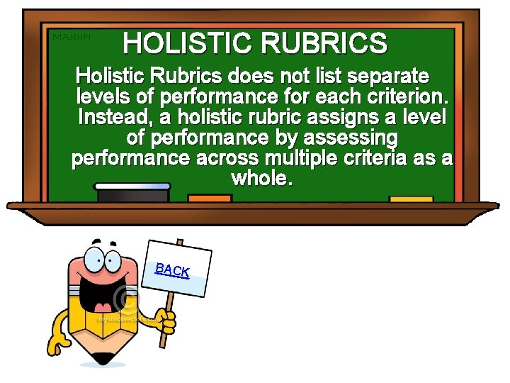 HOLISTIC RUBRICS Holistic Rubrics does not list separate levels of performance for each criterion.