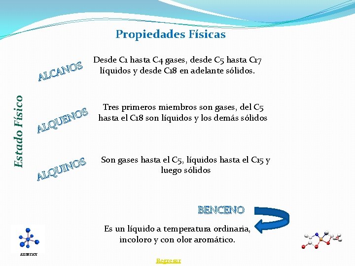 Propiedades Físicas Estado Físico OS N A ALC Desde C 1 hasta C 4