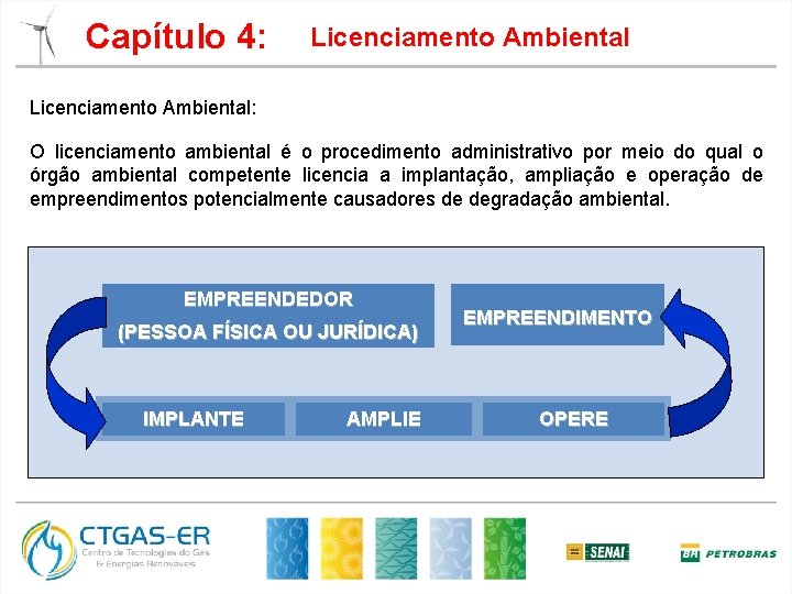 Capítulo 4: Licenciamento Ambiental: O licenciamento ambiental é o procedimento administrativo por meio do