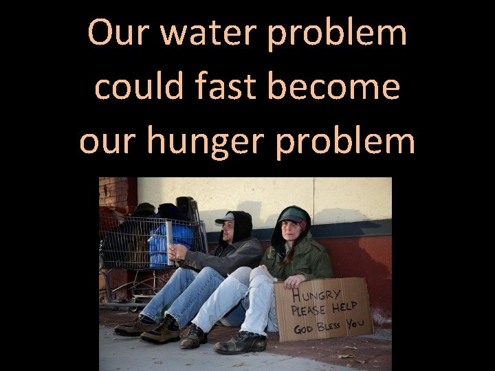 Our water problem could fast become our hunger problem 