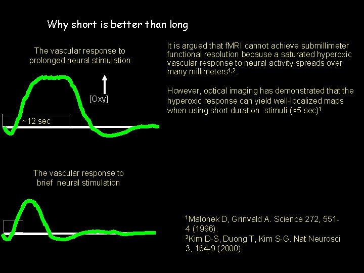 Why short is better than long The vascular response to prolonged neural stimulation [Oxy]