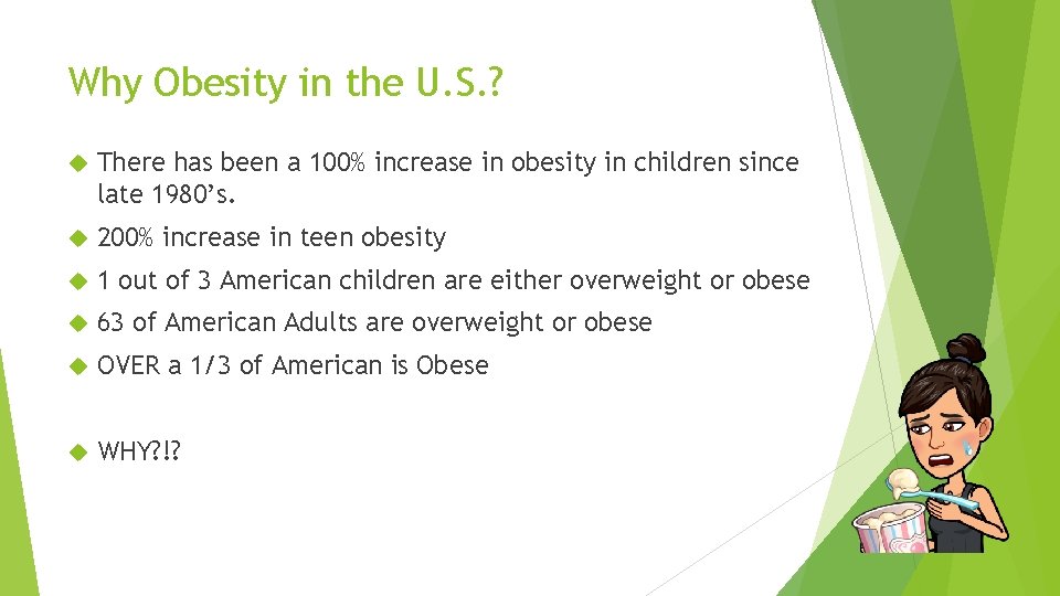 Why Obesity in the U. S. ? There has been a 100% increase in