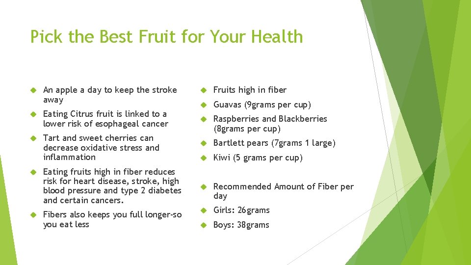 Pick the Best Fruit for Your Health An apple a day to keep the