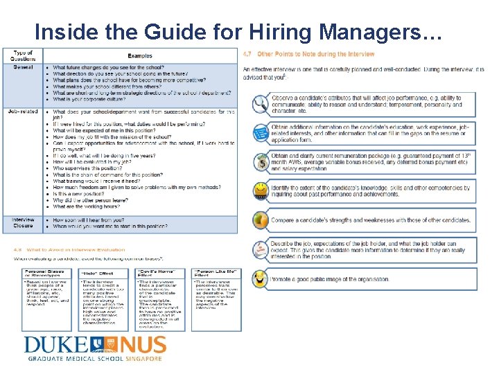 Inside the Guide for Hiring Managers… Inside the Guide for Hiring Managers…