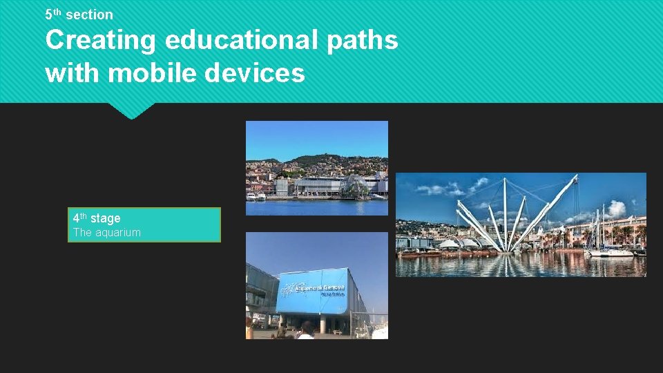 5 th section Creating educational paths with mobile devices 4 th stage The aquarium