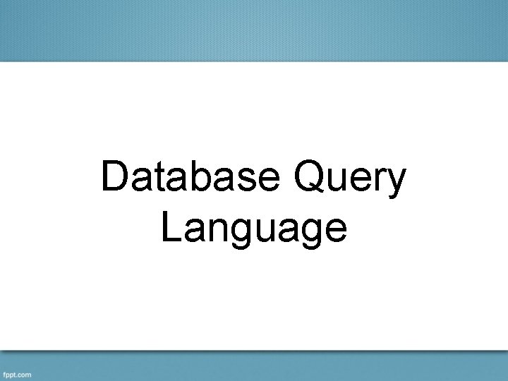 Database Query Language 