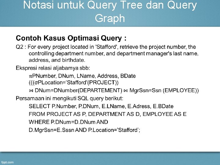 Notasi untuk Query Tree dan Query Graph 