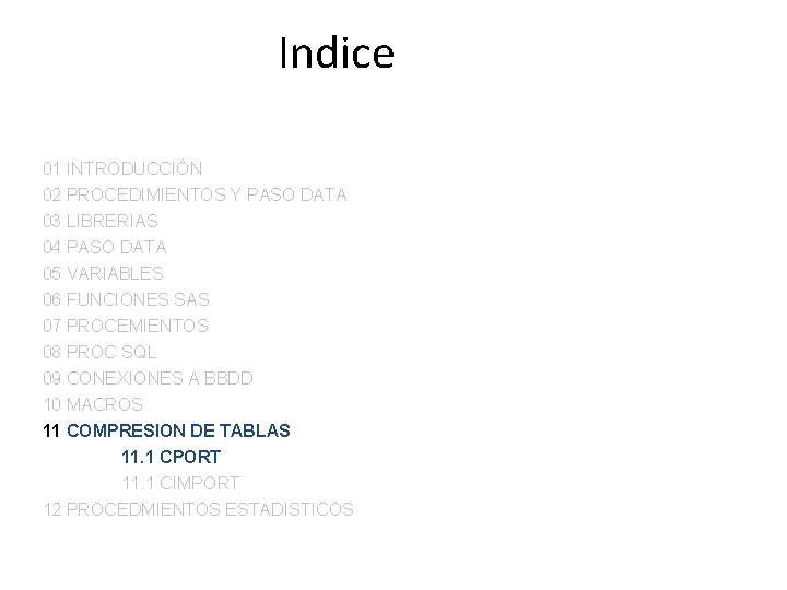 Indice 01 INTRODUCCIÓN 02 PROCEDIMIENTOS Y PASO DATA 03 LIBRERIAS 04 PASO DATA 05