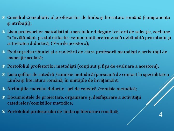  Consiliul Consultativ al profesorilor de limba și literatura română (componenţa şi atribuții); Lista