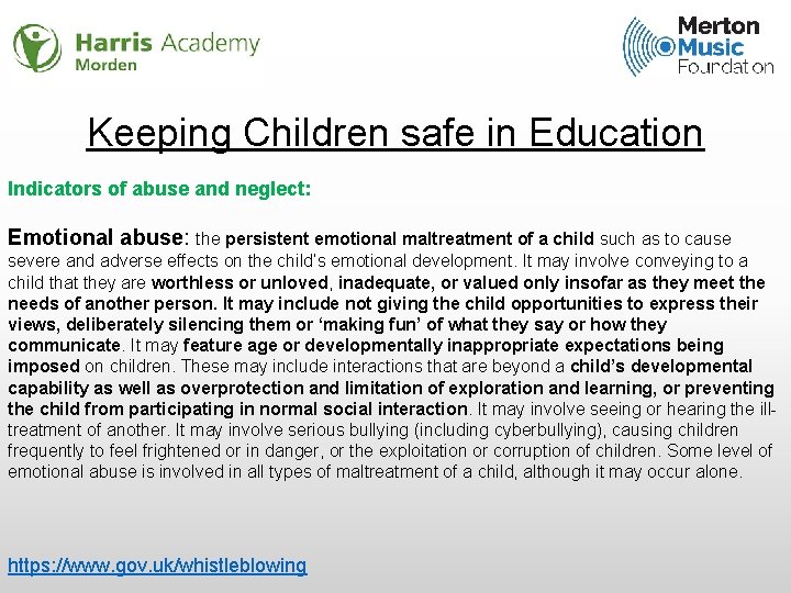 Keeping Children safe in Education Indicators of abuse and neglect: Emotional abuse: the persistent