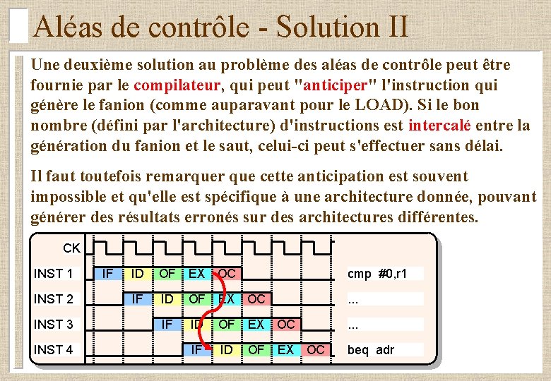 Aléas de contrôle - Solution II Une deuxième solution au problème des aléas de