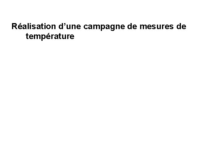 Réalisation d’une campagne de mesures de température 