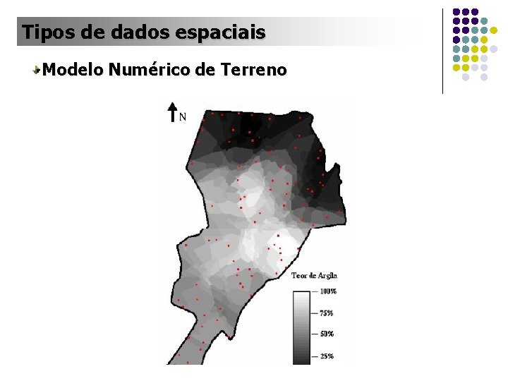 Tipos de dados espaciais Modelo Numérico de Terreno 