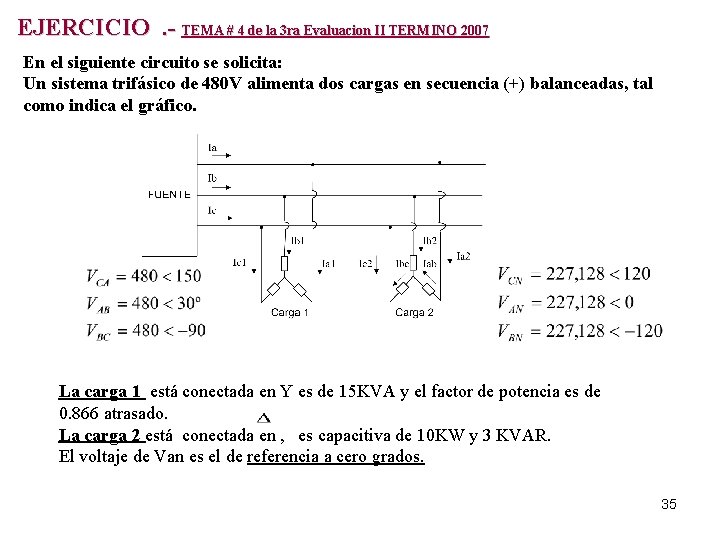 EJERCICIO. - TEMA # 4 de la 3 ra Evaluacion II TERMINO 2007 En