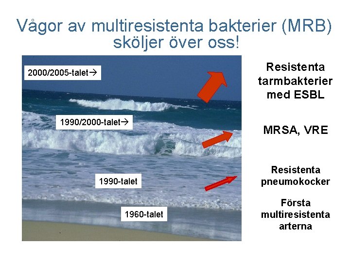 Vågor av multiresistenta bakterier (MRB) sköljer över oss! Resistenta tarmbakterier med ESBL 2000/2005 -talet