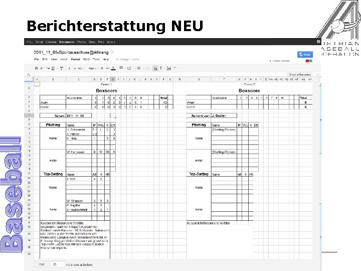 Berichterstattung NEU 12 Christoph Wieser 06. 11. 2010 