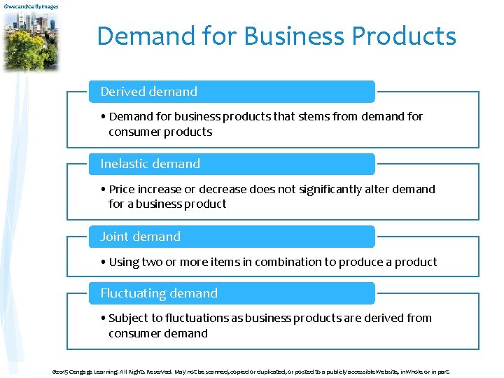 ©wecand/Getty. Images Demand for Business Products Derived demand • Demand for business products that