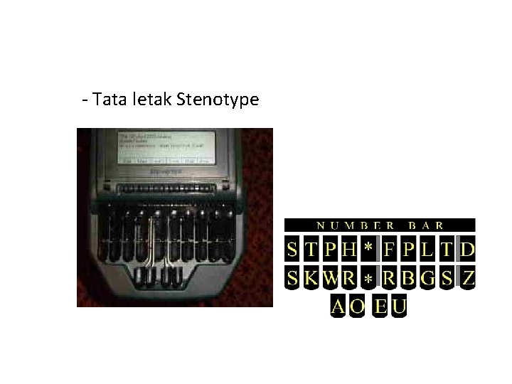 - Tata letak Stenotype 