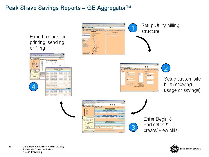 Peak Shave Savings Reports – GE Aggregator™ 1 Setup Utility billing structure Export reports