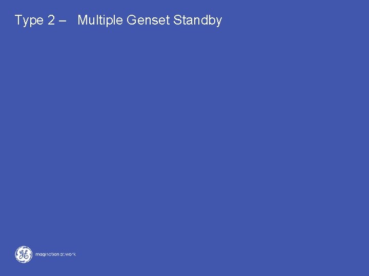 Type 2 – Multiple Genset Standby Type 2 – Multiple Genset Standby