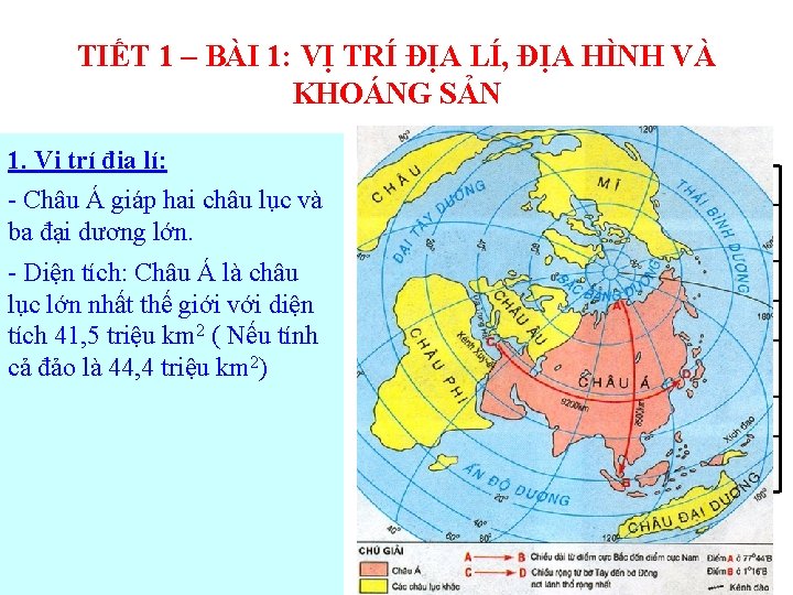 TIẾT 1 – BÀI 1: VỊ TRÍ ĐỊA LÍ, ĐỊA HÌNH VÀ KHOÁNG SẢN