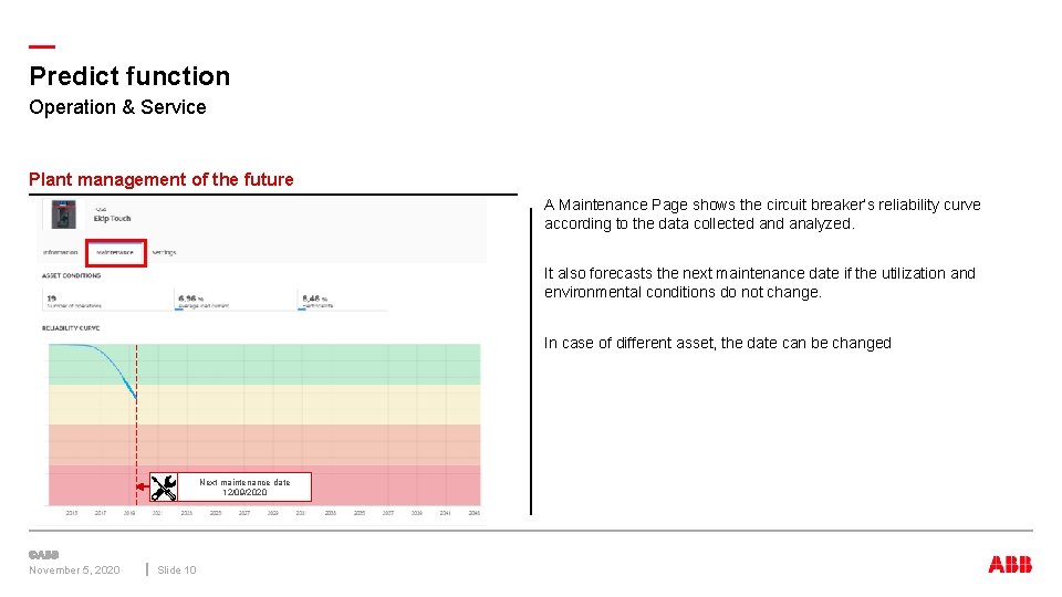 — Predict function Operation & Service Plant management of the future A Maintenance Page