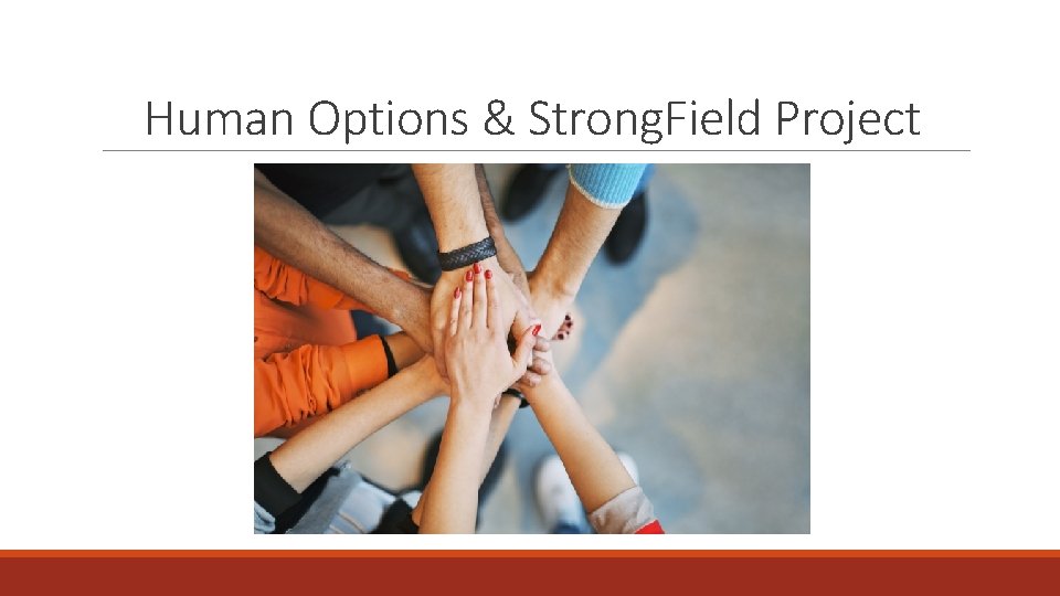 Human Options & Strong. Field Project 