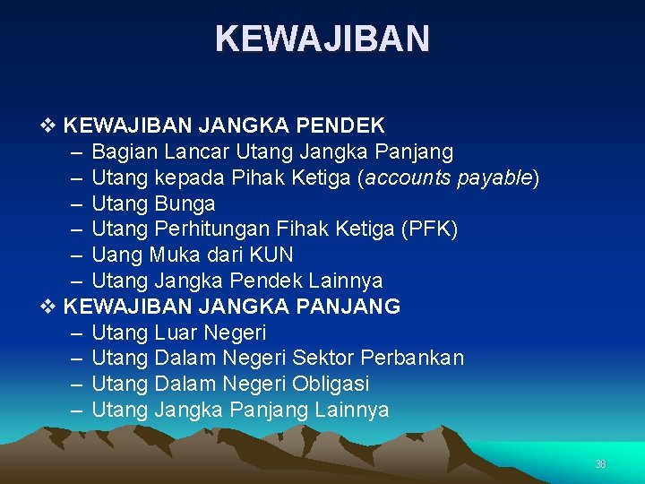 KEWAJIBAN v KEWAJIBAN JANGKA PENDEK – Bagian Lancar Utang Jangka Panjang – Utang kepada