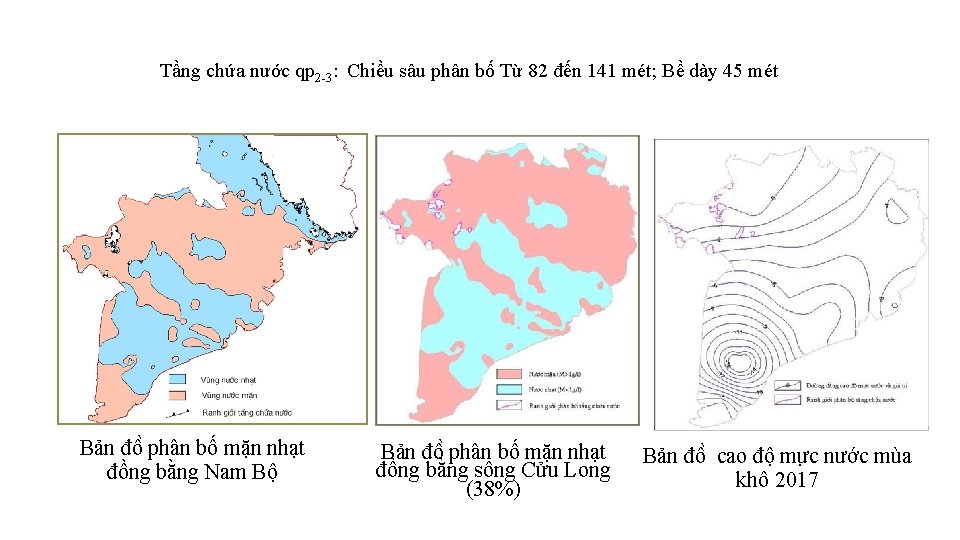 Tầng chứa nước qp 2 -3: Chiều sâu phân bố Từ 82 đến 141