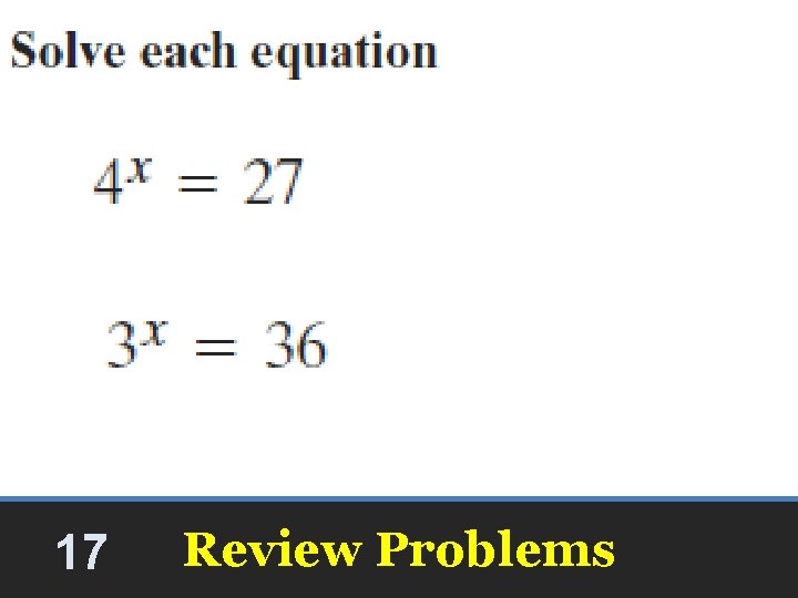 17 Review Problems 17 Review Problems