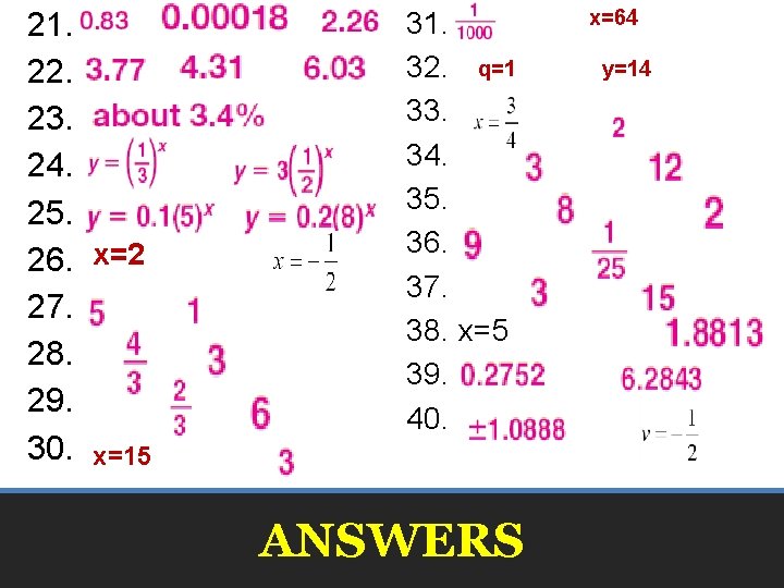 21. 22. 23. 24. 25. 26. x=2 27. 28. 29. 30. x=15 31. 32. 21. 22. 23. 24. 25. 26. x=2 27. 28. 29. 30. x=15 31. 32.