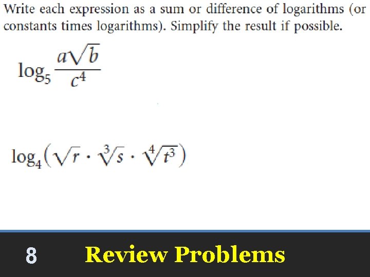 8 Review Problems 8 Review Problems
