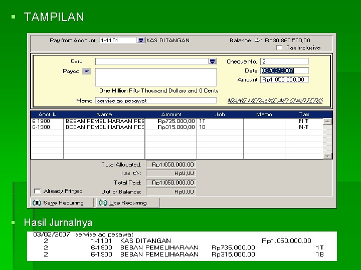 § TAMPILAN § Hasil Jurnalnya 