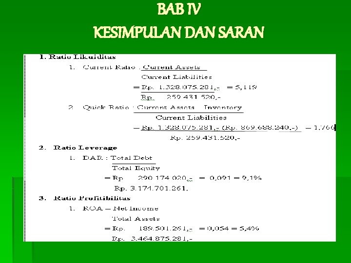 BAB IV KESIMPULAN DAN SARAN 