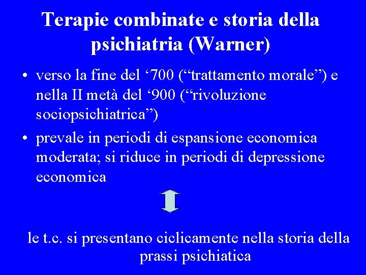 Terapie combinate e storia della psichiatria (Warner) • verso la fine del ‘ 700