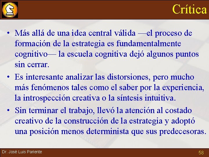 Crítica • Más allá de una idea central válida —el proceso de formación de