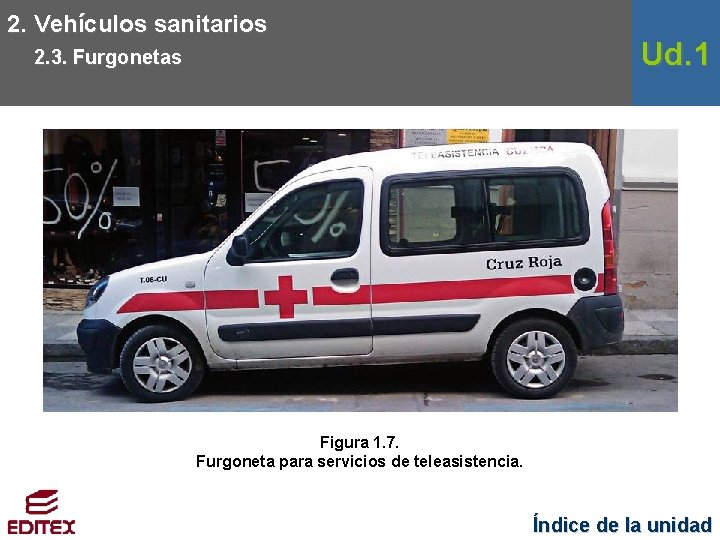 2. Vehículos sanitarios 2. 3. Furgonetas Ud. 1 Figura 1. 7. Furgoneta para servicios