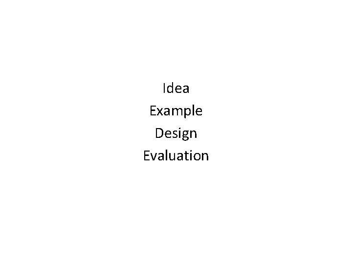 Idea Example Design Evaluation 