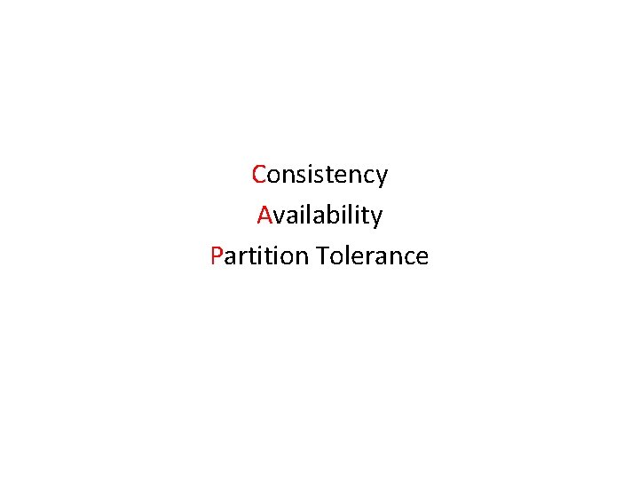 Consistency Availability Partition Tolerance 