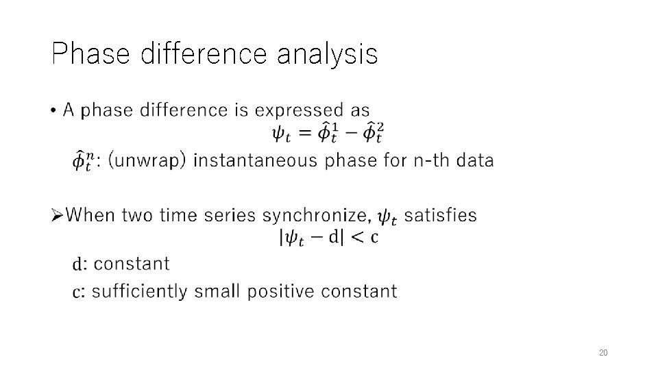 Phase difference analysis • 20 