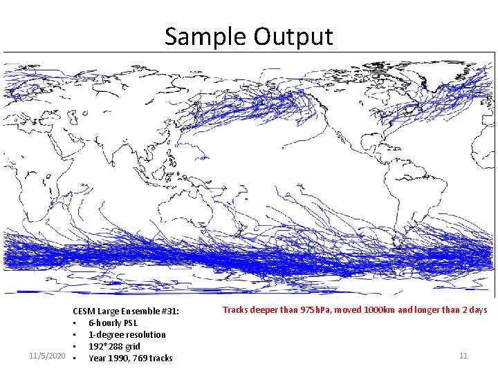 Sample Output CESM Large Ensemble #31: • 6 -hourly PSL • 1 -degree resolution