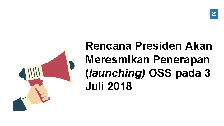 29 Rencana Presiden Akan Meresmikan Penerapan (launching) OSS pada 3 Juli 2018 