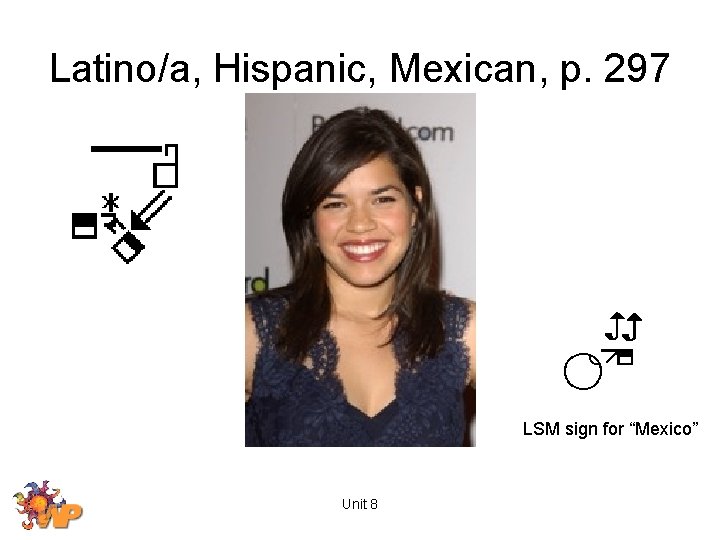 Latino/a, Hispanic, Mexican, p. 297 LSM sign for “Mexico” Unit 8 