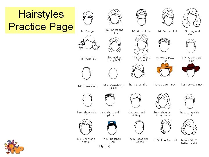 Hairstyles Practice Page Unit 8 