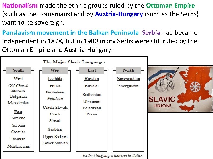 Nationalism made the ethnic groups ruled by the Ottoman Empire (such as the Romanians)