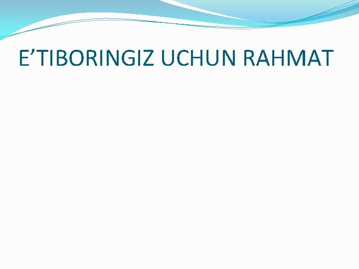 E’TIBORINGIZ UCHUN RAHMAT 