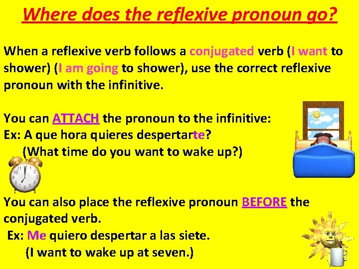 Where does the reflexive pronoun go? When a reflexive verb follows a conjugated verb