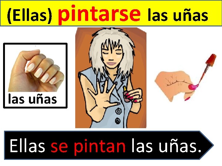 (Ellas) pintarse las uñas Ellas se pintan las uñas. 