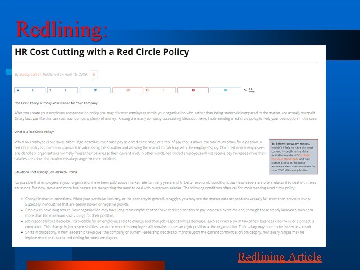 Redlining: Redlining Article 